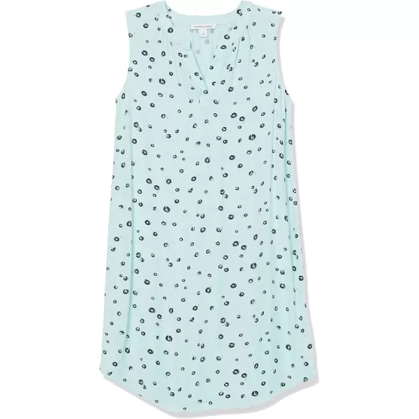 Amazon Essentials Womens Sleeveless Woven Shift DressAqua Blue Poppy