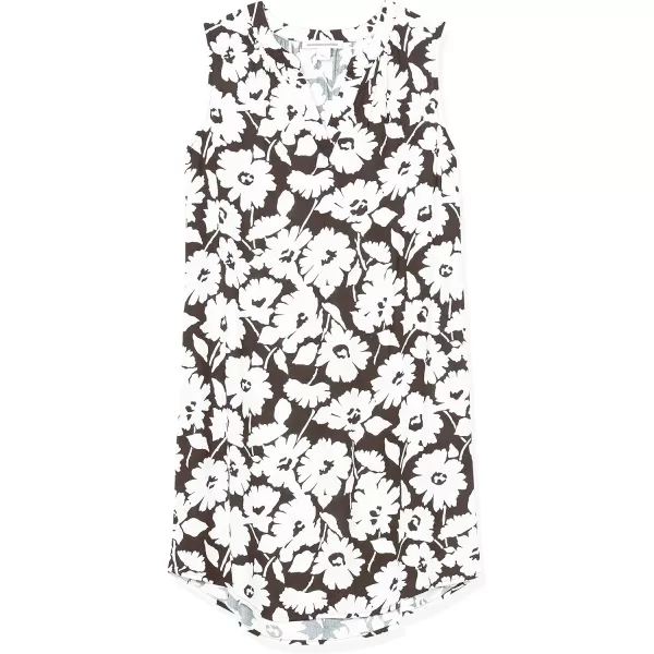 Amazon Essentials Womens Sleeveless Woven Shift DressBlack White Abstract Floral