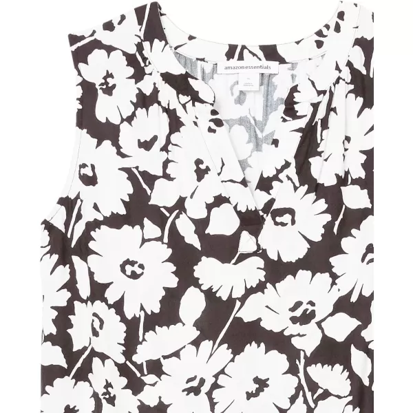 Amazon Essentials Womens Sleeveless Woven Shift DressBlack White Abstract Floral