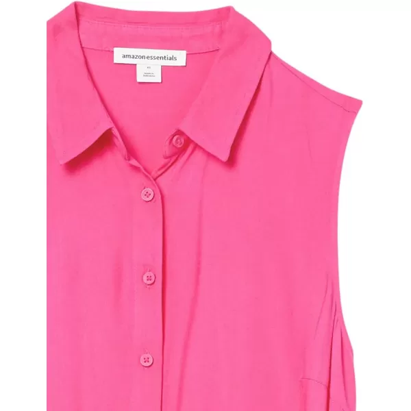 Amazon Essentials Womens Sleeveless Woven Shirt DressBright Pink