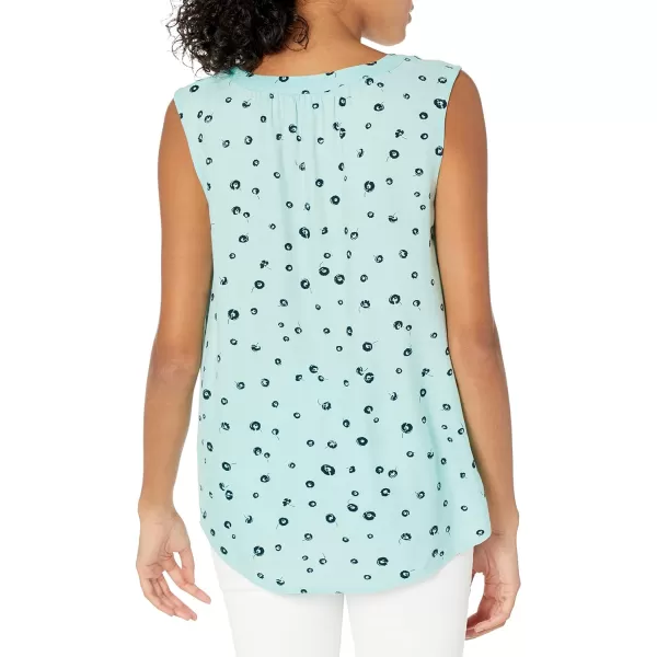 Amazon Essentials Womens Sleeveless Woven ShirtAqua Blue Poppy