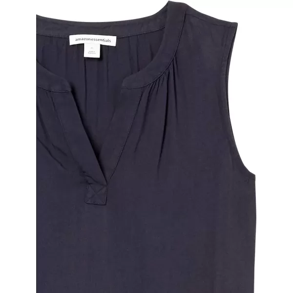 Amazon Essentials Womens Sleeveless Woven ShirtNavy