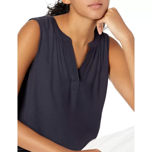 Amazon Essentials Womens Sleeveless Woven ShirtNavy