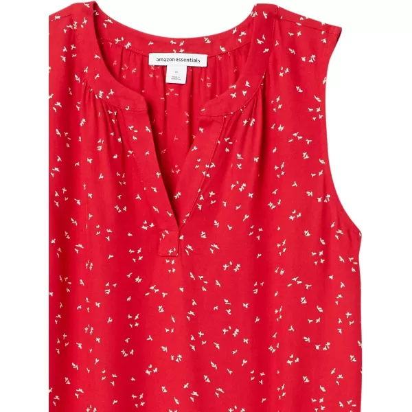 Amazon Essentials Womens Sleeveless Woven ShirtRed Leaf