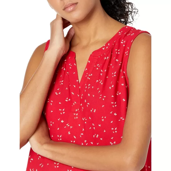 Amazon Essentials Womens Sleeveless Woven ShirtRed Leaf