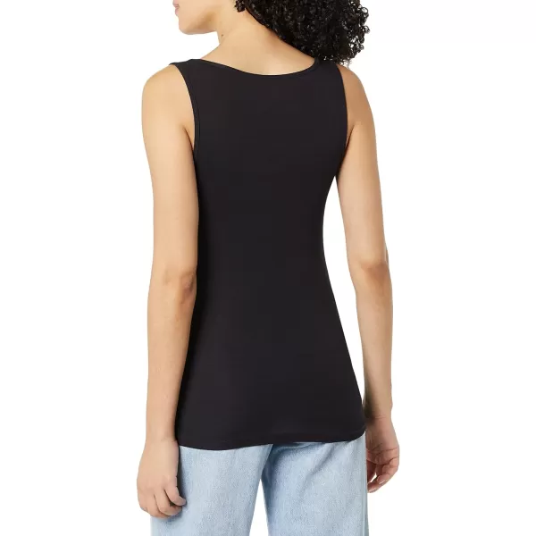 Amazon Essentials Womens Slim Fit Square Neck Tank Pack of 2Black