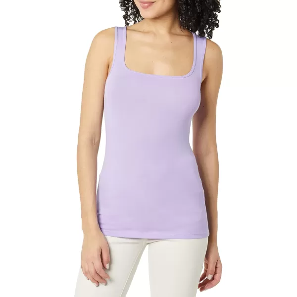 Amazon Essentials Womens Slim Fit Square Neck Tank Pack of 2BlackLavender