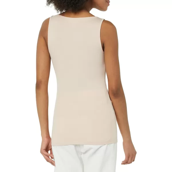 Amazon Essentials Womens Slim Fit Square Neck Tank Pack of 2Light Beige