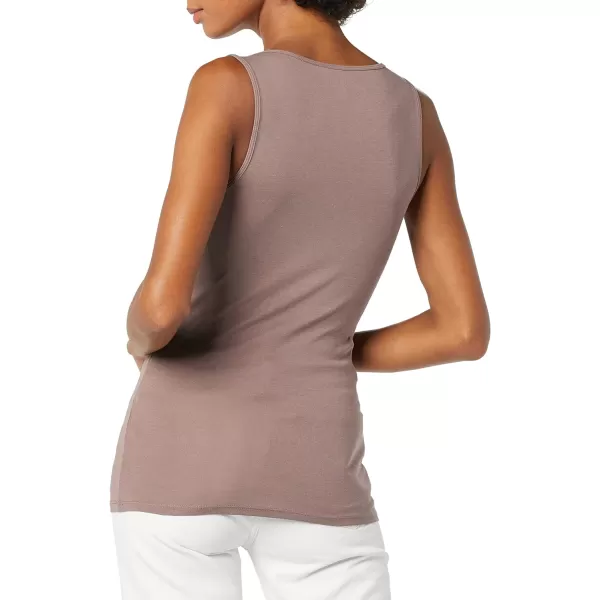 Amazon Essentials Womens Slim Fit Square Neck Tank Pack of 2Light BeigeDark Taupe