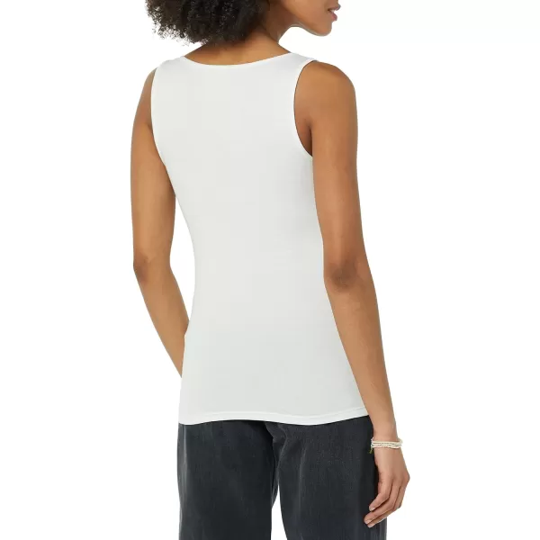 Amazon Essentials Womens Slim Fit Square Neck Tank Pack of 2White