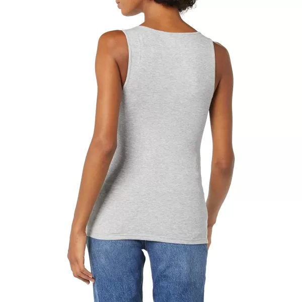 Amazon Essentials Womens Slim Fit Square Neck Tank Pack of 2WhiteLight Grey Heather