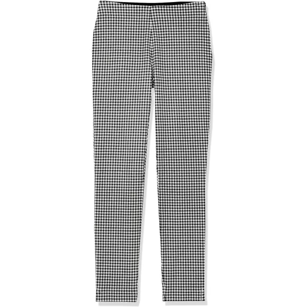 Amazon Essentials Womens SlimFit BiStretch Side Zip Ankle PantBlack White Gingham