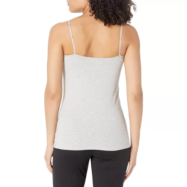 Amazon Essentials Womens SlimFit Camisole Pack of 4BlackCharcoal HeatherLight Grey HeatherWhite