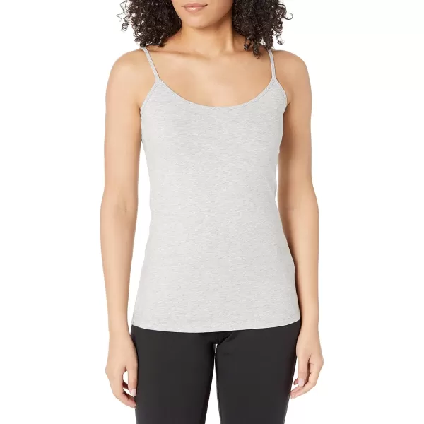 Amazon Essentials Womens SlimFit Camisole Pack of 4BlackCharcoal HeatherLight Grey HeatherWhite