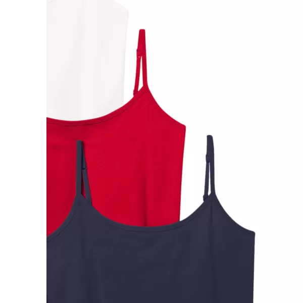 Amazon Essentials Womens SlimFit Camisole Pack of 4BlackNavyCherry Red