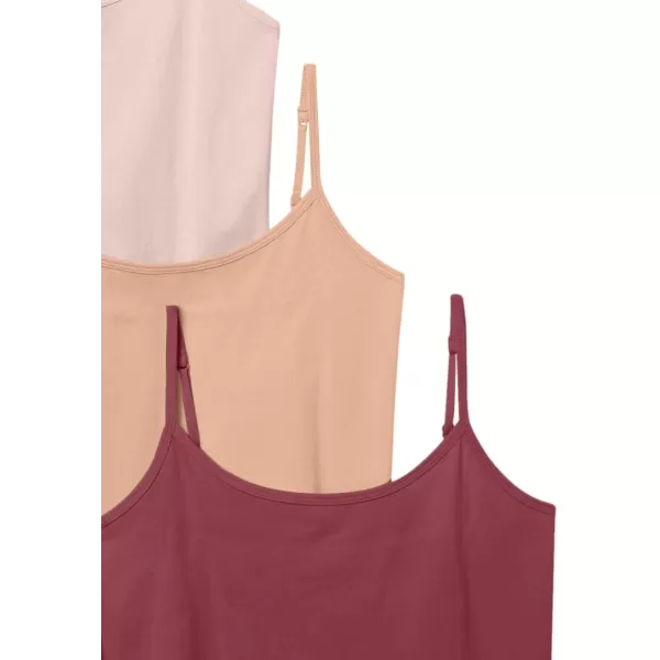 Amazon Essentials Womens SlimFit Camisole Pack of 4BurgundyMauveLight Pink