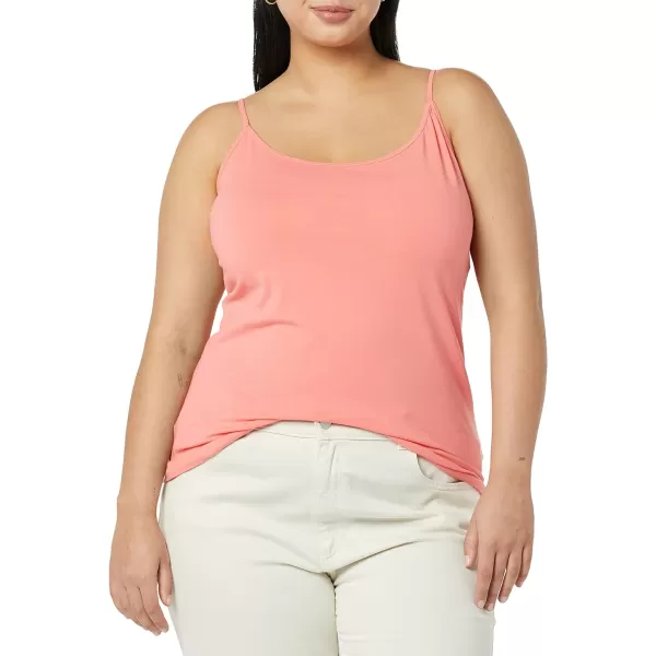 Amazon Essentials Womens SlimFit Camisole Pack of 4Coral OrangeLight Grey HeatherWhite