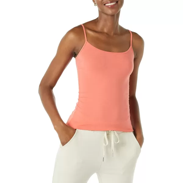 Amazon Essentials Womens SlimFit Camisole Pack of 4Coral OrangeLight Grey HeatherWhite