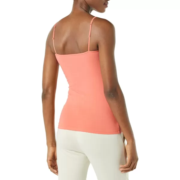 Amazon Essentials Womens SlimFit Camisole Pack of 4Coral OrangeLight Grey HeatherWhite