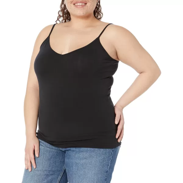 Amazon Essentials Womens SlimFit Knit VNeck Layering Cami Available in Plus Size Pack of 4Black