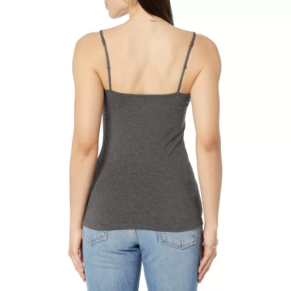 Amazon Essentials Womens SlimFit Knit VNeck Layering Cami Available in Plus Size Pack of 4BlackCharcoal HeatherLight Grey HeatherWhite