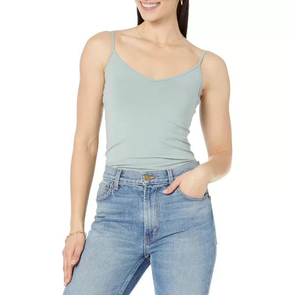 Amazon Essentials Womens SlimFit Knit VNeck Layering Cami Available in Plus Size Pack of 4BlackGrey HeatherSage GreenWhite