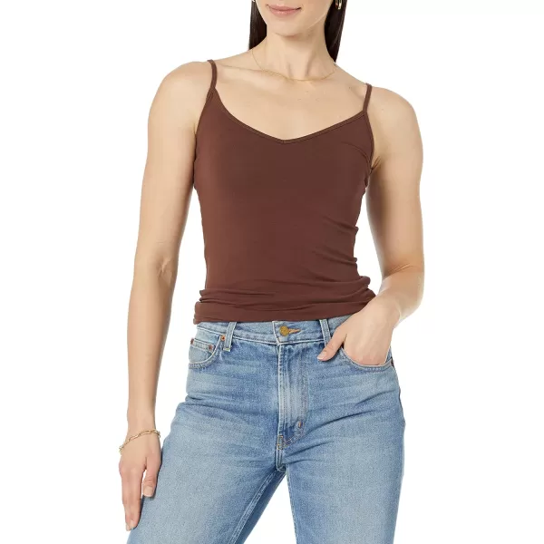 Amazon Essentials Womens SlimFit Knit VNeck Layering Cami Available in Plus Size Pack of 4BrownMulti Color