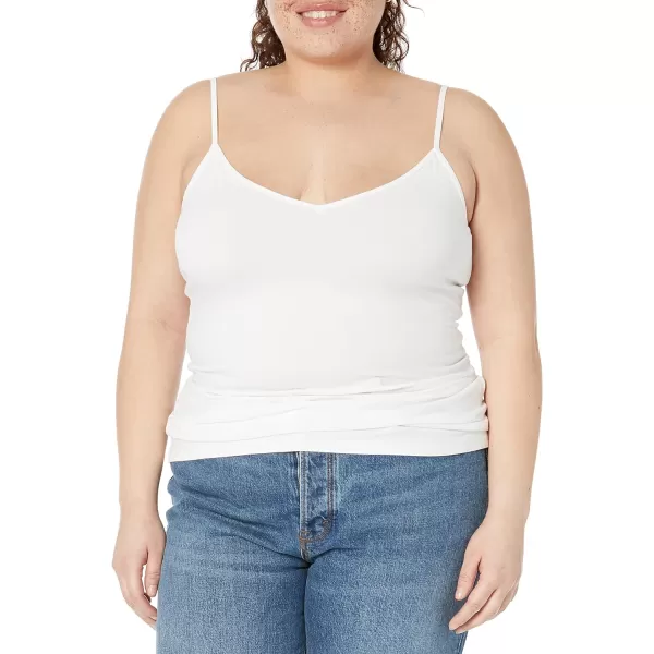 Amazon Essentials Womens SlimFit Knit VNeck Layering Cami Available in Plus Size Pack of 4White