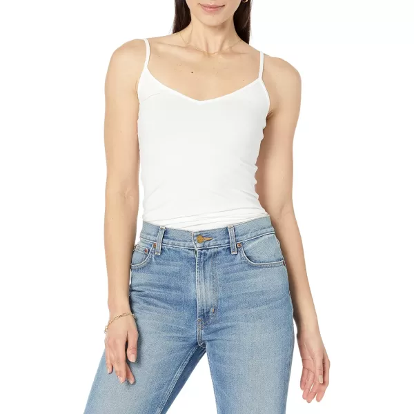 Amazon Essentials Womens SlimFit Knit VNeck Layering Cami Available in Plus Size Pack of 4White