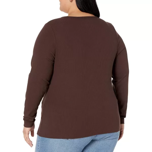 Amazon Essentials Womens SlimFit Layering Long Sleeve Knit Rib Crew Neck Available in Plus Size Pack of 2Eggshell WhiteEspresso