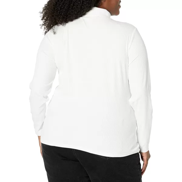 Amazon Essentials Womens SlimFit Layering Long Sleeve Knit Rib Turtleneck Top Available in Plus Size Pack of 2NavyWhite