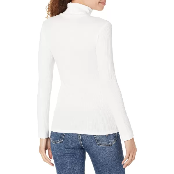 Amazon Essentials Womens SlimFit Layering Long Sleeve Knit Rib Turtleneck Top Available in Plus Size Pack of 2White