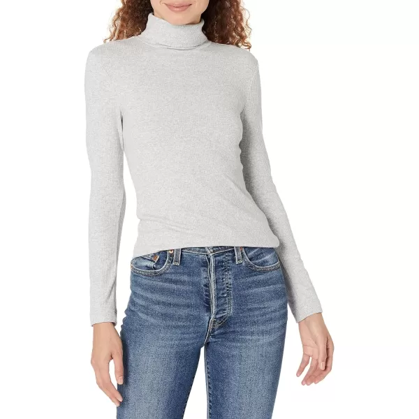 Amazon Essentials Womens SlimFit Layering Long Sleeve Knit Rib Turtleneck Top Available in Plus Size Pack of 2WhiteGrey