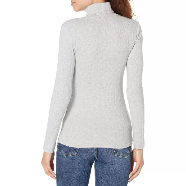 Amazon Essentials Womens SlimFit Layering Long Sleeve Knit Rib Turtleneck Top Available in Plus Size Pack of 2WhiteGrey