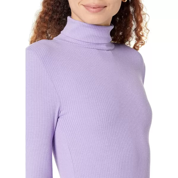 Amazon Essentials Womens SlimFit Layering Long Sleeve Knit Rib Turtleneck Top Available in Plus Size Pack of 2WhitePurple