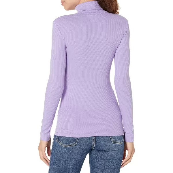 Amazon Essentials Womens SlimFit Layering Long Sleeve Knit Rib Turtleneck Top Available in Plus Size Pack of 2WhitePurple