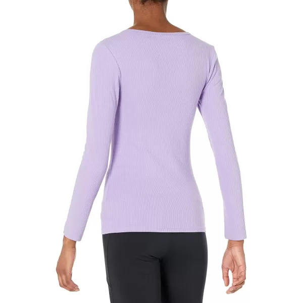 Amazon Essentials Womens SlimFit Layering Long Sleeve Knit Rib VNeck Available in Plus Size Pack of 2WhitePurple