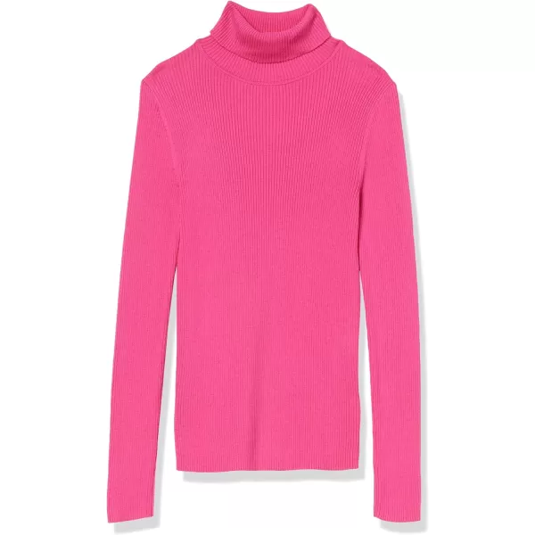 Amazon Essentials Womens SlimFit Lightweight LongSleeve Turtleneck SweaterBright Pink