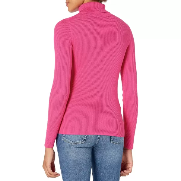 Amazon Essentials Womens SlimFit Lightweight LongSleeve Turtleneck SweaterBright Pink