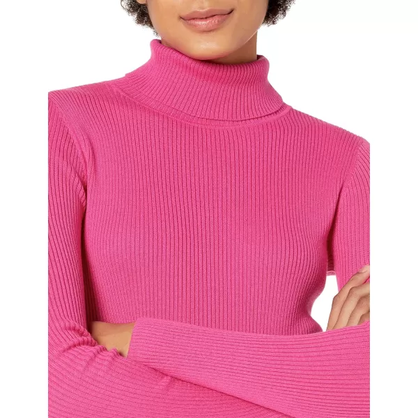 Amazon Essentials Womens SlimFit Lightweight LongSleeve Turtleneck SweaterBright Pink