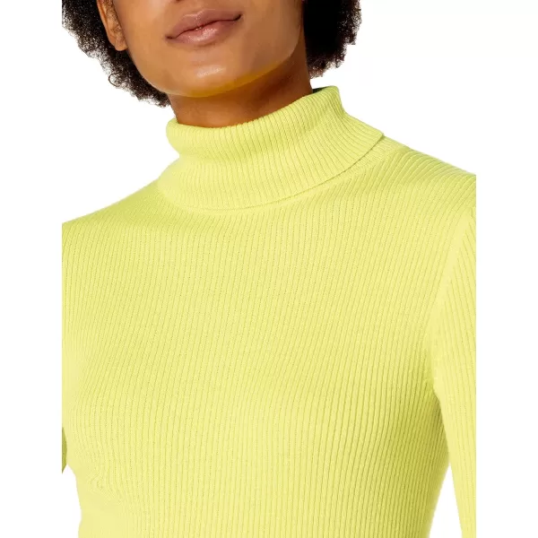 Amazon Essentials Womens SlimFit Lightweight LongSleeve Turtleneck SweaterBright Yellow