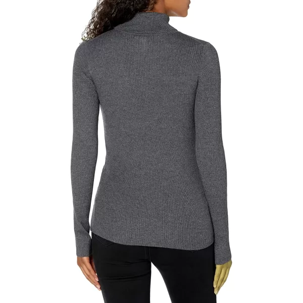 Amazon Essentials Womens SlimFit Lightweight LongSleeve Turtleneck SweaterCharcoal Heather