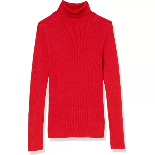 Amazon Essentials Womens SlimFit Lightweight LongSleeve Turtleneck SweaterCherry Red