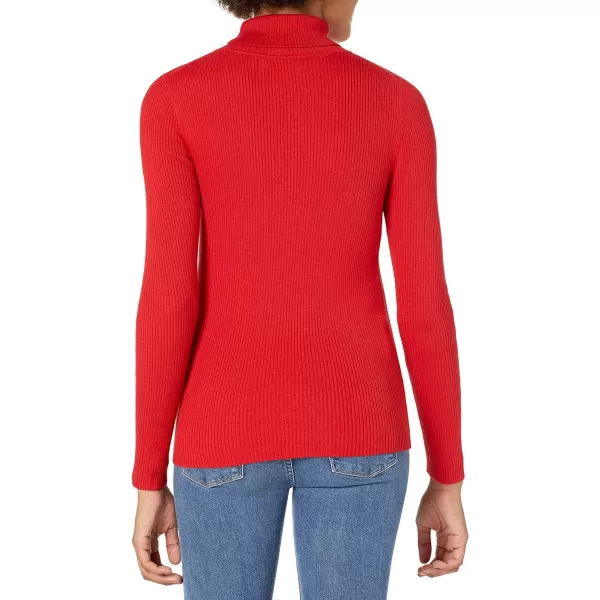 Amazon Essentials Womens SlimFit Lightweight LongSleeve Turtleneck SweaterCherry Red