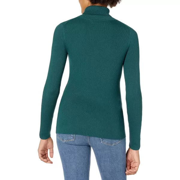 Amazon Essentials Womens SlimFit Lightweight LongSleeve Turtleneck SweaterForest Green