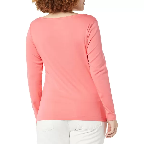 Amazon Essentials Womens SlimFit Long Sleeve Square Neck TShirtHot Pink