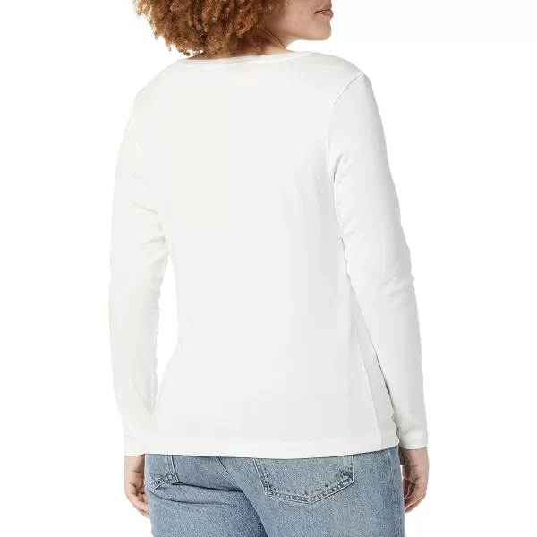 Amazon Essentials Womens SlimFit Long Sleeve Square Neck TShirtIvory