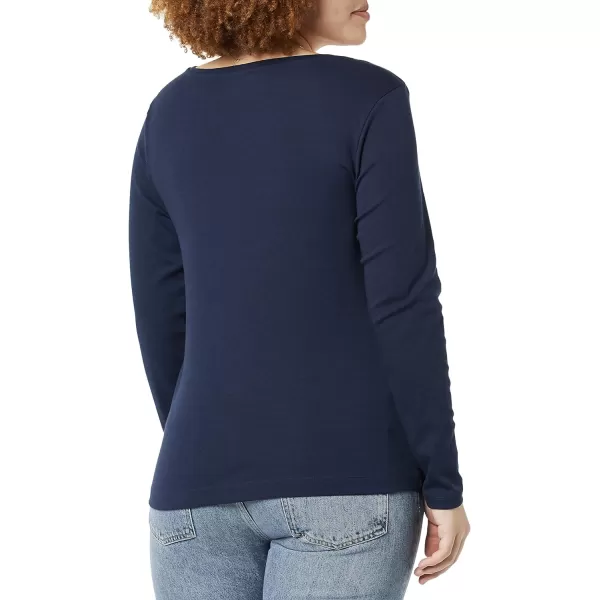 Amazon Essentials Womens SlimFit Long Sleeve Square Neck TShirtNavy