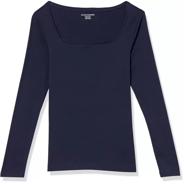 Amazon Essentials Womens SlimFit Long Sleeve Square Neck TShirtNavy