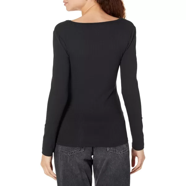 Amazon Essentials Womens SlimFit Scoop Neck Rib Sweater Available in Plus Size Pack of 2Black